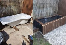 Wie ein Paar eine alte Badewanne in einen Gartenteich verwandelte